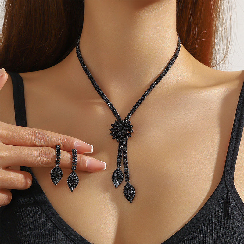 ⏳Time-Limited Special⏰Women's Zircon Flower Jewelry Set – Elegant, Sparkling, Ready-to-Gift 💎