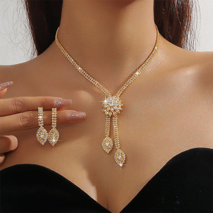 ⏳Time-Limited Special⏰Women's Zircon Flower Jewelry Set – Elegant, Sparkling, Ready-to-Gift 💎