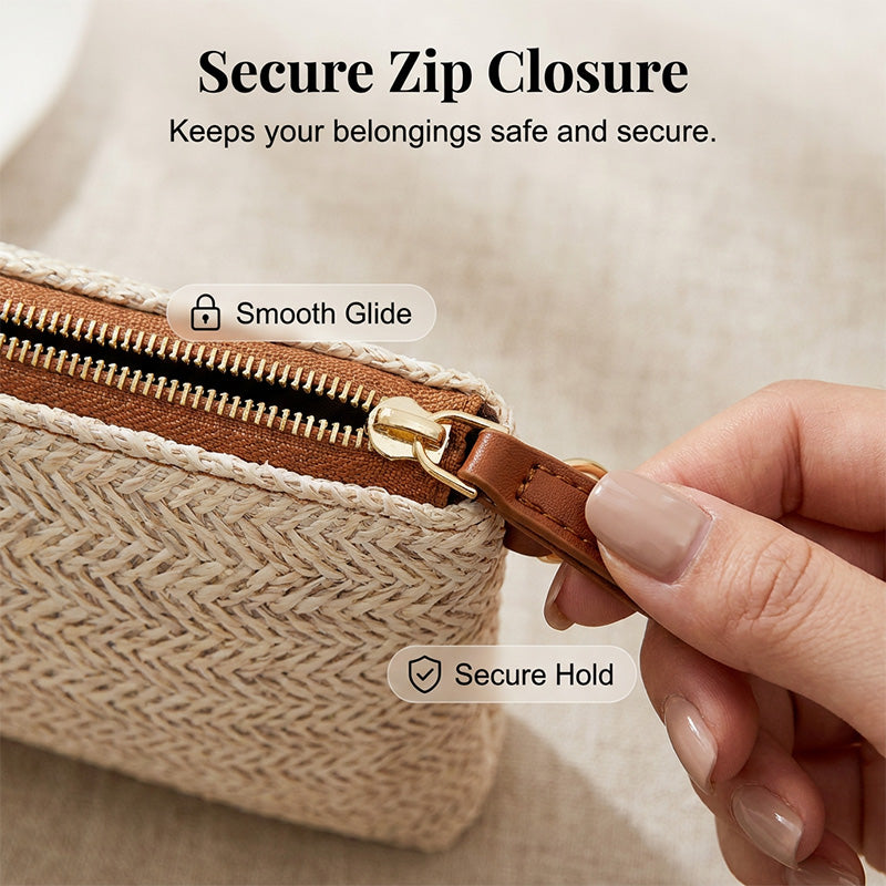 ⏳Time-Limited Special⏰Women's Woven Straw Shoulder Clutch Bag – Lightweight, Versatile, Metallic Accents ✨