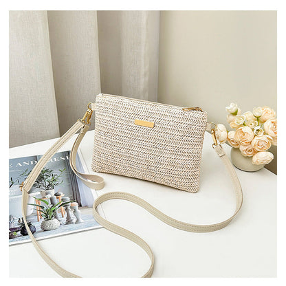 ⏳Time-Limited Special⏰Women's Woven Straw Shoulder Clutch Bag – Lightweight, Versatile, Metallic Accents ✨