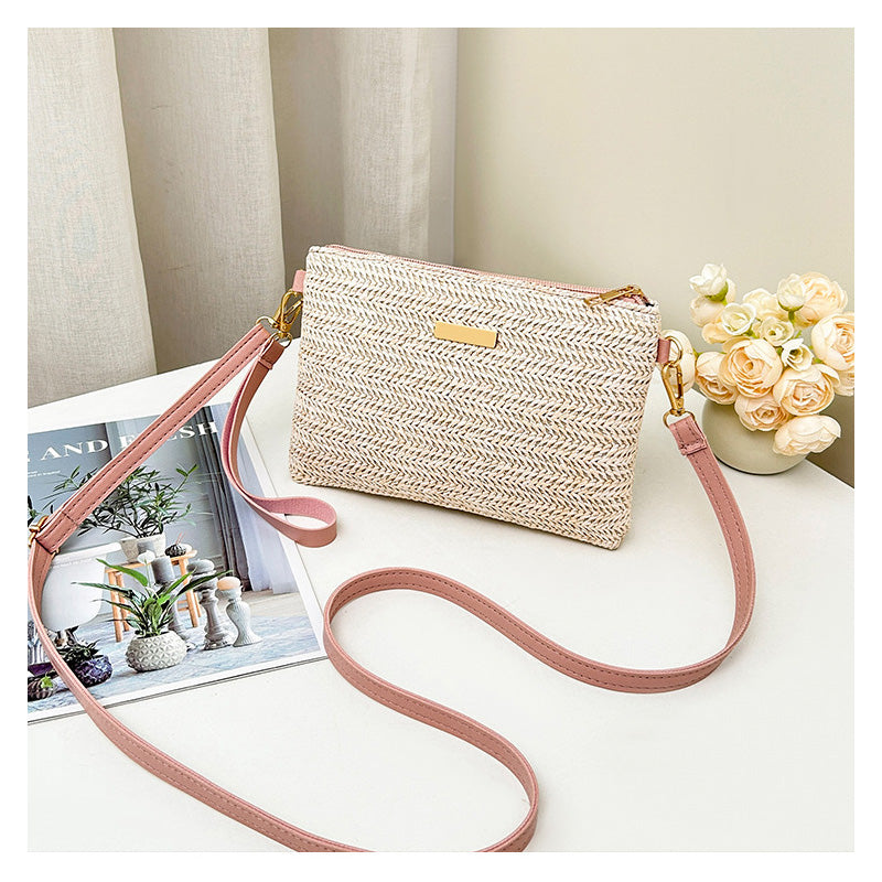 ⏳Time-Limited Special⏰Women's Woven Straw Shoulder Clutch Bag – Lightweight, Versatile, Metallic Accents ✨