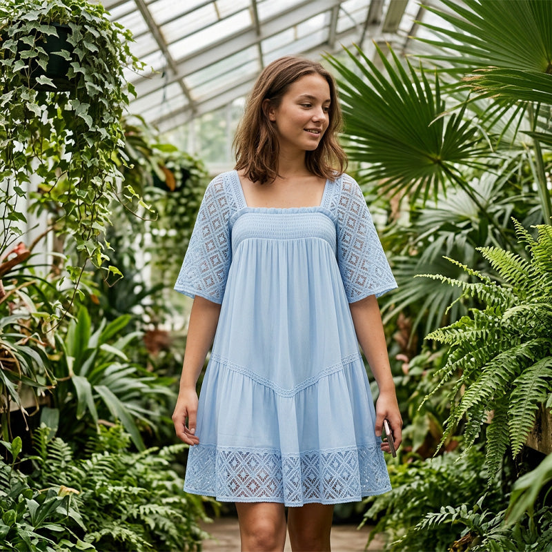 ⏳Time-Limited Special⏰ Women's Square Neck Smocked Dress