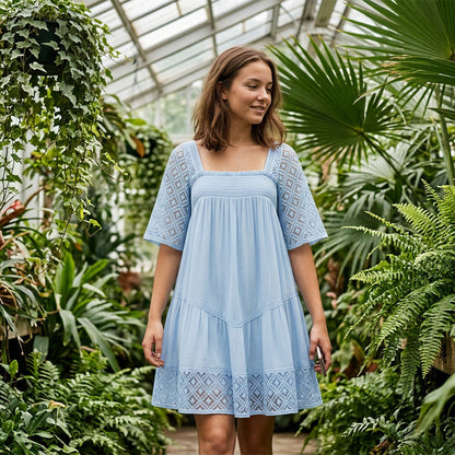 ⏳Time-Limited Special⏰ Women's Square Neck Smocked Dress