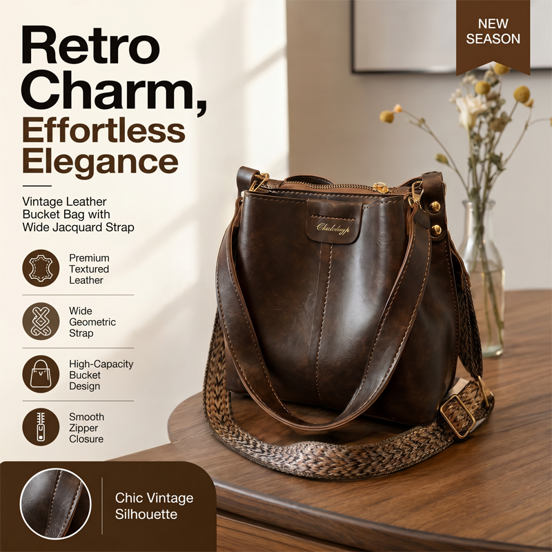 ⏳Time-Limited Special⏰Women's Vintage Large-Capacity Shoulder Bucket Bag – Spacious, Stylish & Perfect for Daily Commute – Elegant, Versatile & Timeless 💫