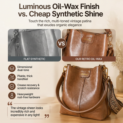 ⏳Time-Limited Special⏰Women's Vintage Large-Capacity Shoulder Bucket Bag – Spacious, Stylish & Perfect for Daily Commute – Elegant, Versatile & Timeless 💫