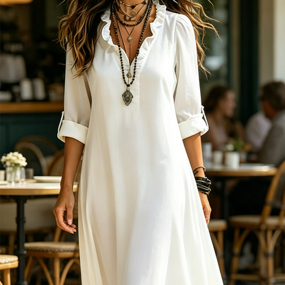 ⏳Time-Limited Special⏰Bohemian Ruffle V-Neck Maxi Dress