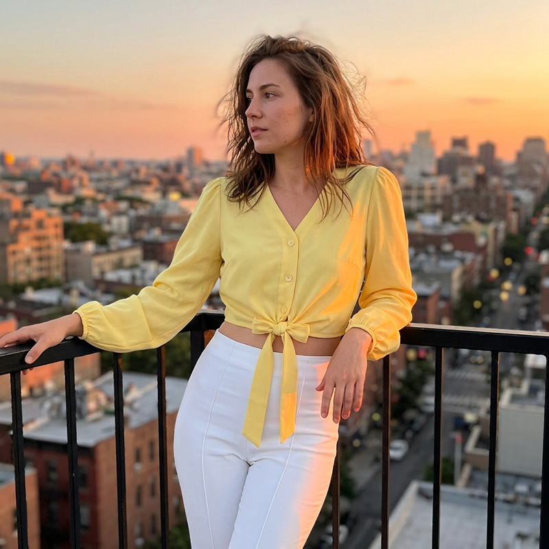 ⏳Time-Limited Special⏰Women's Elegant V-Neck Tie-Waist Top – Adjustable Fit & Premium Soft Fabric – Versatile Chic 👠