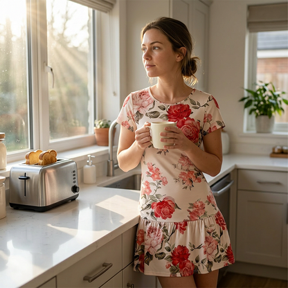 ⏳Time-Limited Special⏰Women's Elegant Floral Print Ruffled Hem Dress