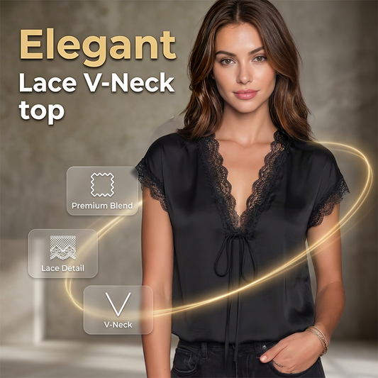 ⏳Time-Limited Special⏰Women's V-Neck Short Sleeve Lace Top
