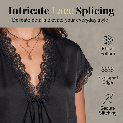 ⏳Time-Limited Special⏰Women's V-Neck Short Sleeve Lace Top