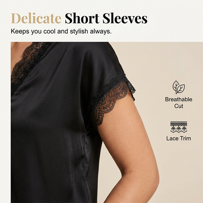 ⏳Time-Limited Special⏰Women's V-Neck Short Sleeve Lace Top