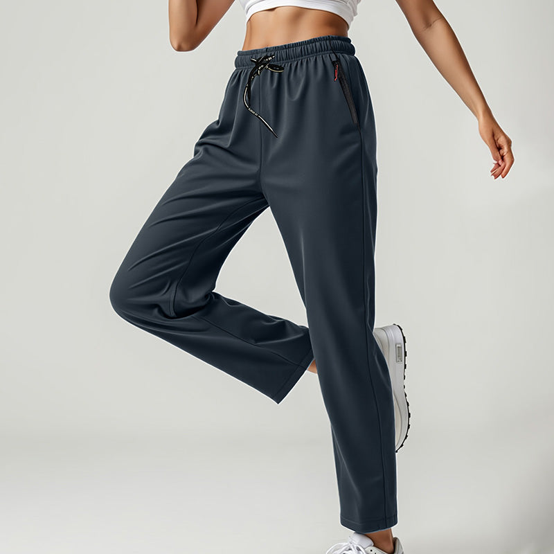 📢📢40% OFF !! ⏰ Women's Lightweight High-Waist Athletic Trousers – Zip Pockets, Straight Leg & Breathable – Perfect for Gym, Running & Everyday Wear ✨