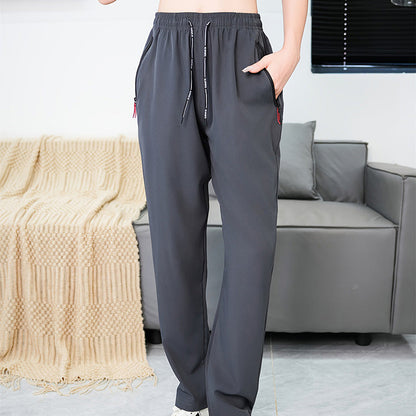 📢📢40% OFF !! ⏰ Women's Lightweight High-Waist Athletic Trousers – Zip Pockets, Straight Leg & Breathable – Perfect for Gym, Running & Everyday Wear ✨