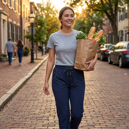 📢📢40% OFF !! ⏰ Women's Lightweight High-Waist Athletic Trousers – Zip Pockets, Straight Leg & Breathable – Perfect for Gym, Running & Everyday Wear ✨