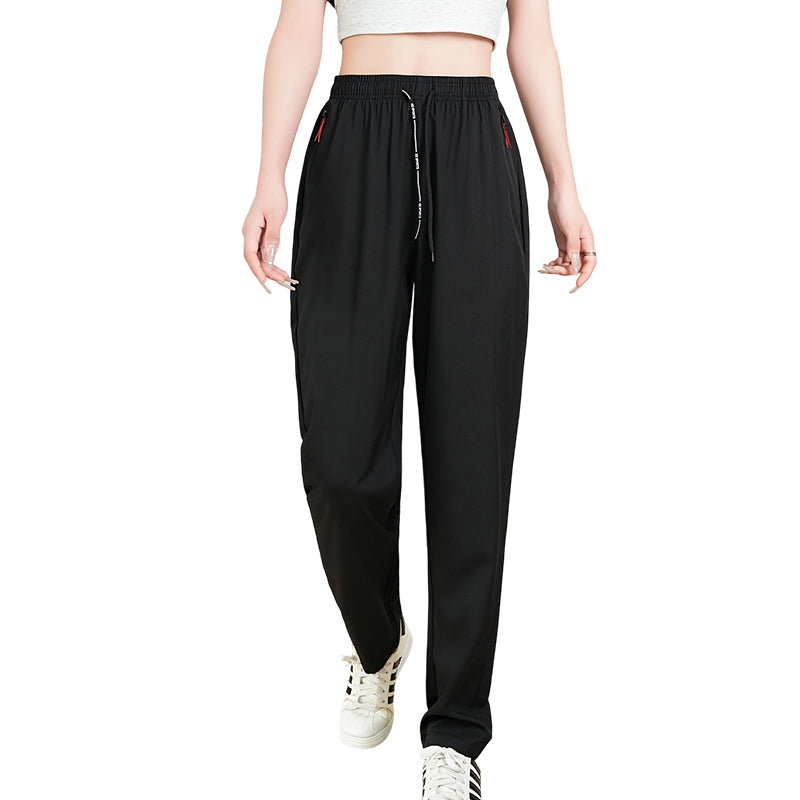 📢📢40% OFF !! ⏰ Women's Lightweight High-Waist Athletic Trousers – Zip Pockets, Straight Leg & Breathable – Perfect for Gym, Running & Everyday Wear ✨