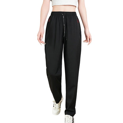 📢📢40% OFF !! ⏰ Women's Lightweight High-Waist Athletic Trousers – Zip Pockets, Straight Leg & Breathable – Perfect for Gym, Running & Everyday Wear ✨