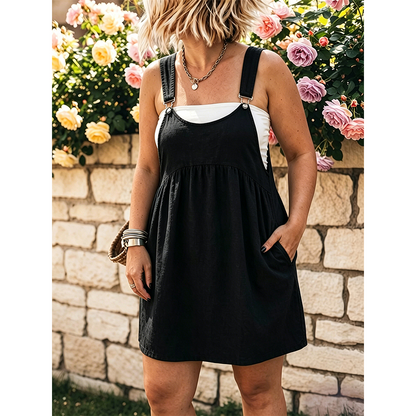 ⏳Time-Limited Special⏰Women's Casual Overall Pinafore Dress – Faux Denim, Loose Fit, Versatile ✨