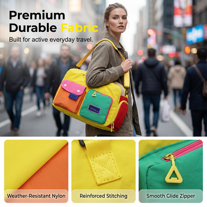 ⏳Time-Limited Special⏰ Casual Color Block Overnight Bag – Spacious & durable – Perfect for gym, travel or weekend trips – lightweight with carry handles 🧳