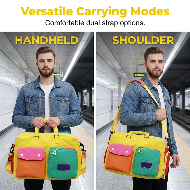 ⏳Time-Limited Special⏰ Casual Color Block Overnight Bag – Spacious & durable – Perfect for gym, travel or weekend trips – lightweight with carry handles 🧳