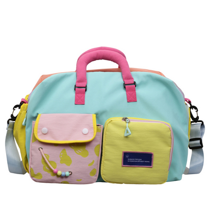 ⏳Time-Limited Special⏰ Casual Color Block Overnight Bag – Spacious & durable – Perfect for gym, travel or weekend trips – lightweight with carry handles 🧳