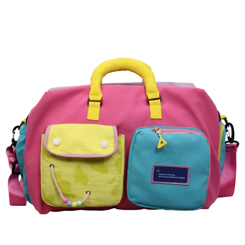 ⏳Time-Limited Special⏰ Casual Color Block Overnight Bag – Spacious & durable – Perfect for gym, travel or weekend trips – lightweight with carry handles 🧳