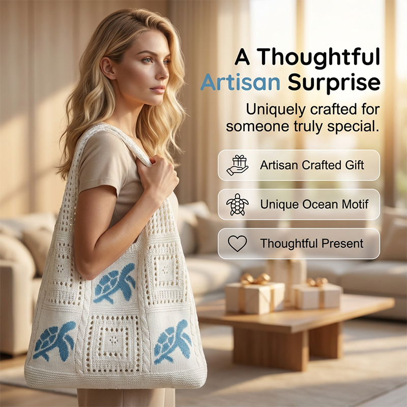 ⏳Time-Limited Special⏰Turtle Pattern Crochet Tote Bag
