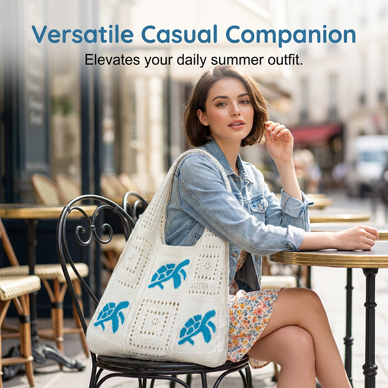 ⏳Time-Limited Special⏰Turtle Pattern Crochet Tote Bag
