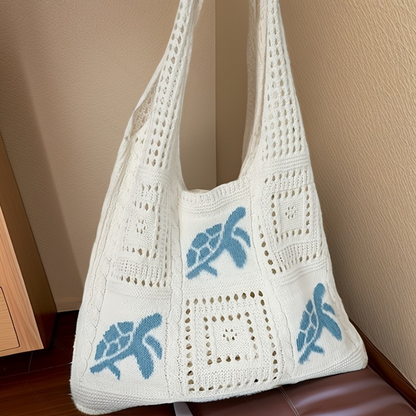 ⏳Time-Limited Special⏰Turtle Pattern Crochet Tote Bag