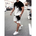 ⏳Time-Limited Special⏰Men's Summer Dynamic Print Casual Set – 3D Brushstroke, Soft Fabric, Ergonomic Fit ✨