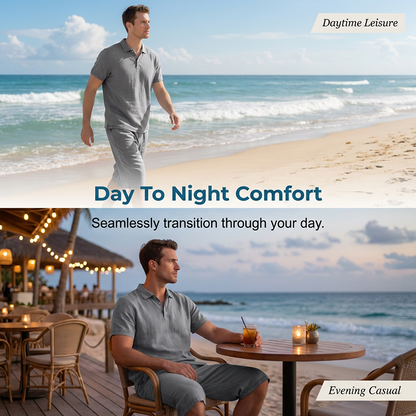 ⏳Time-Limited Special⏰Casual linen shirt and pants set for men – Lightweight, breathable, and relaxed fit – Perfect for summer, vacation, or the office – Natural, effortless look 👖