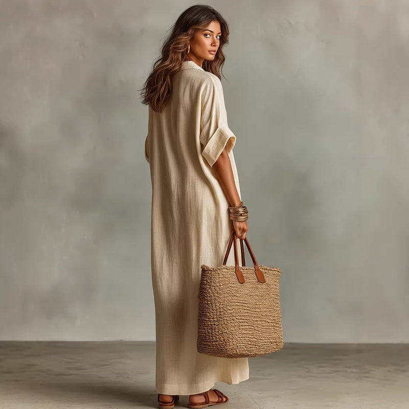 ⏳Time-Limited Special⏰Women's Minimalist Solid Color Maxi Dress