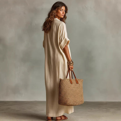 ⏳Time-Limited Special⏰Women's Minimalist Solid Color Maxi Dress