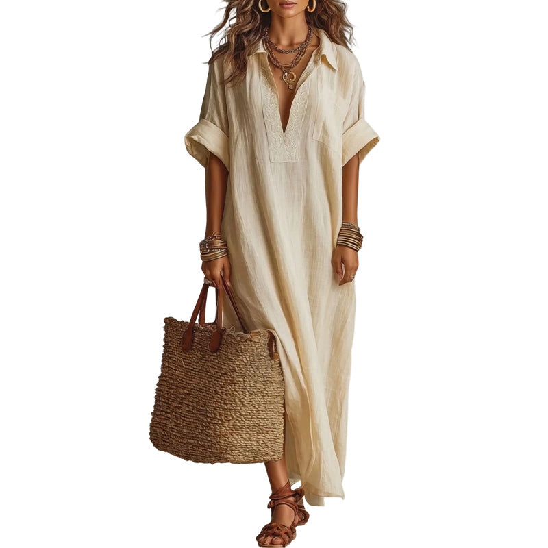 ⏳Time-Limited Special⏰Women's Minimalist Solid Color Maxi Dress