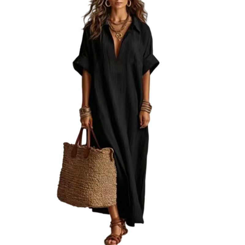 ⏳Time-Limited Special⏰Women's Minimalist Solid Color Maxi Dress