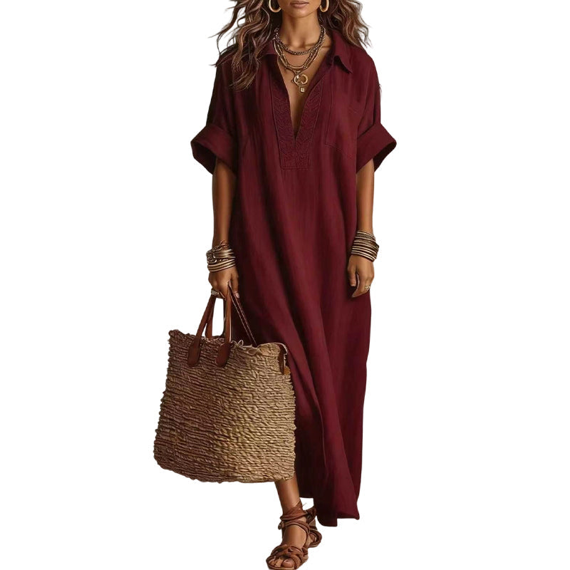 ⏳Time-Limited Special⏰Women's Minimalist Solid Color Maxi Dress