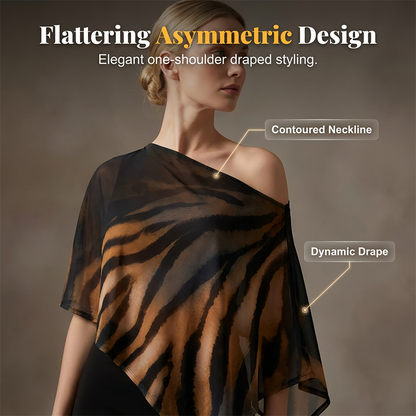 ⏳Time-Limited Special⏰Asymmetric Shawl Top & High Waist Skirt Set