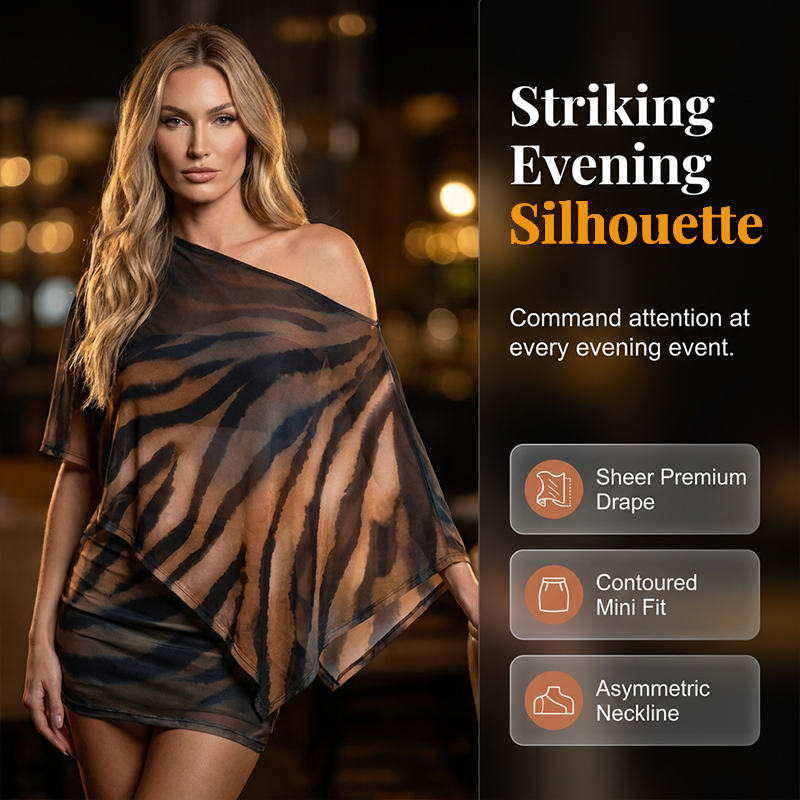 ⏳Time-Limited Special⏰Asymmetric Shawl Top & High Waist Skirt Set