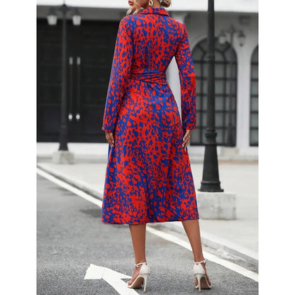 ⏳Time-Limited Special⏰Multi-Color Printed Shirt Dress – Waist Belt, Slit Hem, All-Day Comfort 🌸