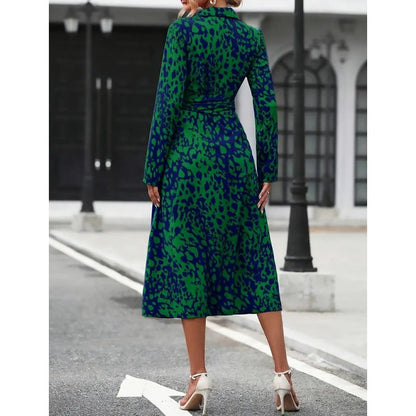 ⏳Time-Limited Special⏰Multi-Color Printed Shirt Dress – Waist Belt, Slit Hem, All-Day Comfort 🌸