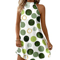 ⏳Time-Limited Special⏰Flattering Halter A-Line Dress – Polka Dot Print, Sleeveless, Vacation Ready 🌸