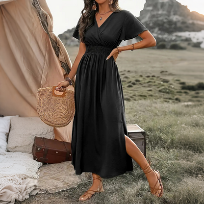 ⏳Time-Limited Special⏰Women's Summer V-Neck Side Slit Maxi Dress