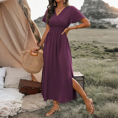 ⏳Time-Limited Special⏰Women's Summer V-Neck Side Slit Maxi Dress