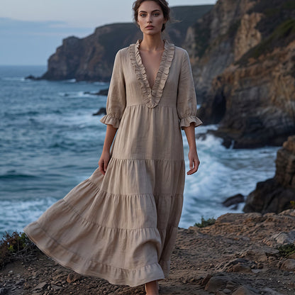 ⏳Time-Limited Special⏰ Square Neck Swing Dress – Hides tummy, flatters curves.