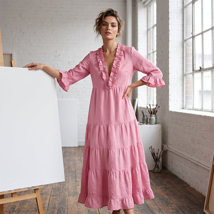 ⏳Time-Limited Special⏰ Square Neck Swing Dress – Hides tummy, flatters curves.