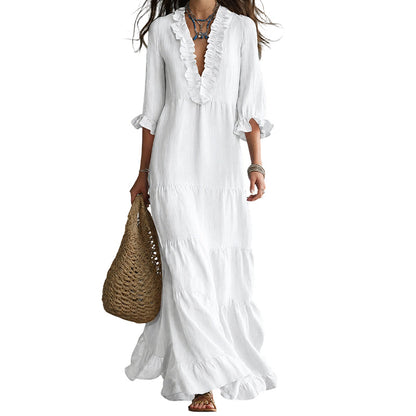 ⏳Time-Limited Special⏰ Square Neck Swing Dress – Hides tummy, flatters curves.