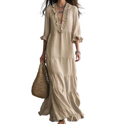 ⏳Time-Limited Special⏰ Square Neck Swing Dress – Hides tummy, flatters curves.
