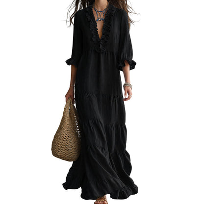 ⏳Time-Limited Special⏰ Square Neck Swing Dress – Hides tummy, flatters curves.