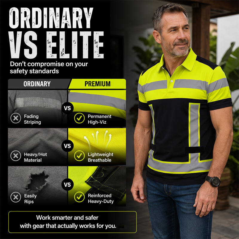 ⏳Time-Limited Special⏰Men's High Visibility Round-Neck Top – Breathable & reflective – Perfect for work, cycling or night activities – safe and comfortable 🌙💪✨