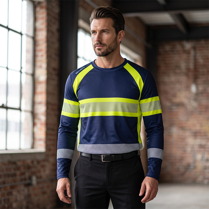 ⏳Time-Limited Special⏰Men's High Visibility Round-Neck Top – Breathable & reflective – Perfect for work, cycling or night activities – safe and comfortable 🌙💪✨