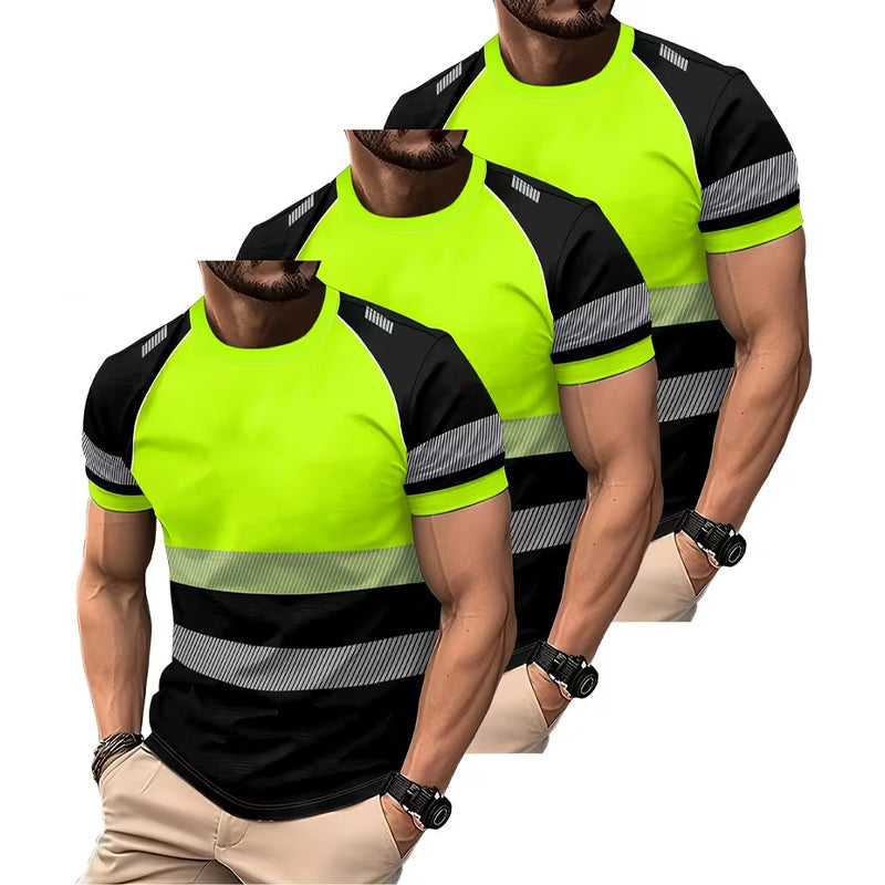 ⏳Time-Limited Special⏰Men's High Visibility Round-Neck Top – Breathable & reflective – Perfect for work, cycling or night activities – safe and comfortable 🌙💪✨